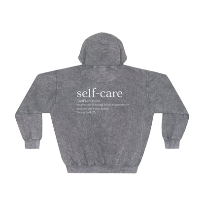 3e Hum3le Unisex Mineral Wash Hoodie - Self-Care Design